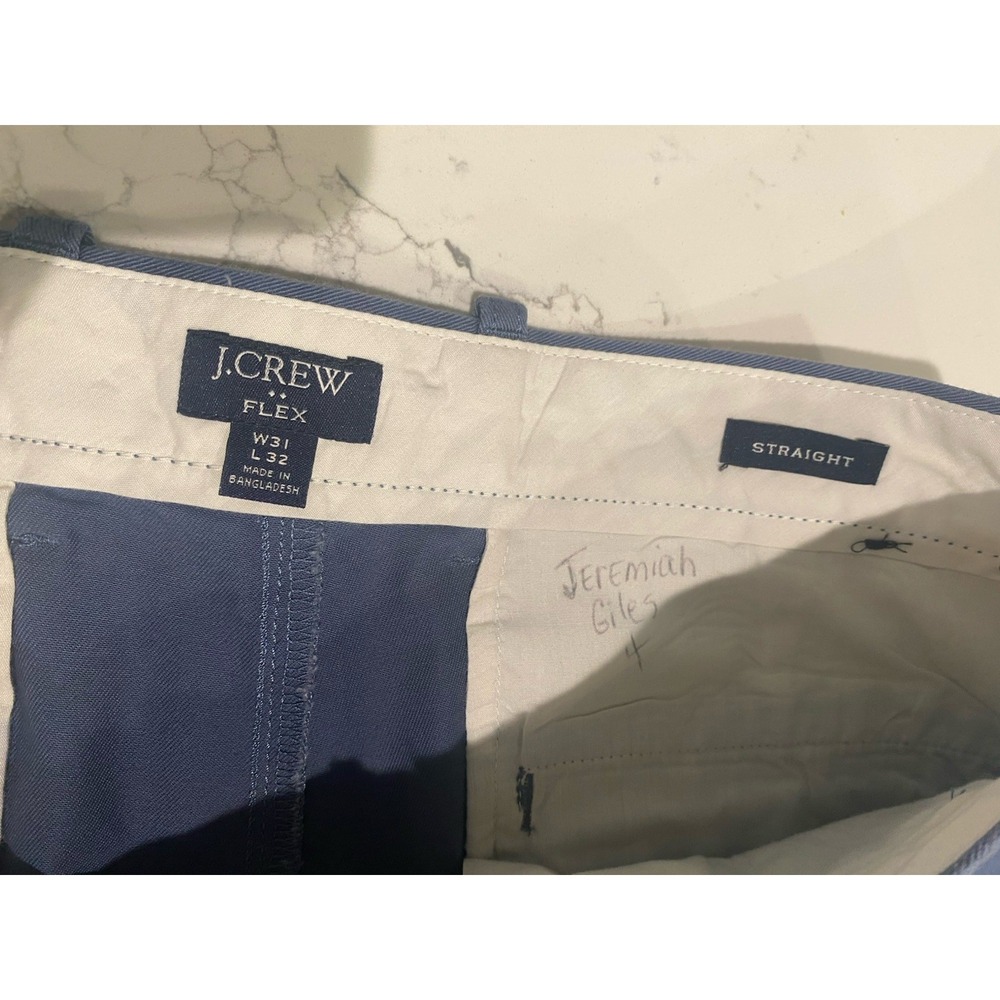 J.Crew Flex Straight Leg Pants W31 L31 Blue Chino Business Casual Office Preppy - Picture 8 of 9